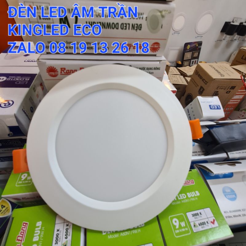Đèn Led âm trần KINGLED ECO 7w, 9w, 12w, KINGECO Downlight, nhôm đúc nguyên khối, bảo hành 2 năm.