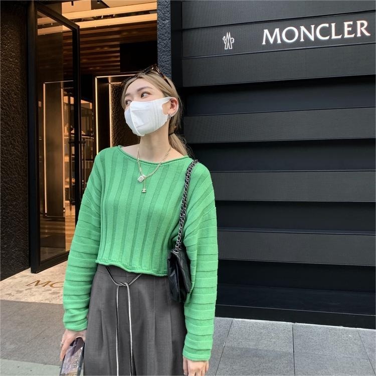 ZHELIHANGFEI Áo Dệt Kim Tay Dài Eo Cao Quyến Rũ Trẻ Trung Cho Bạn Gái