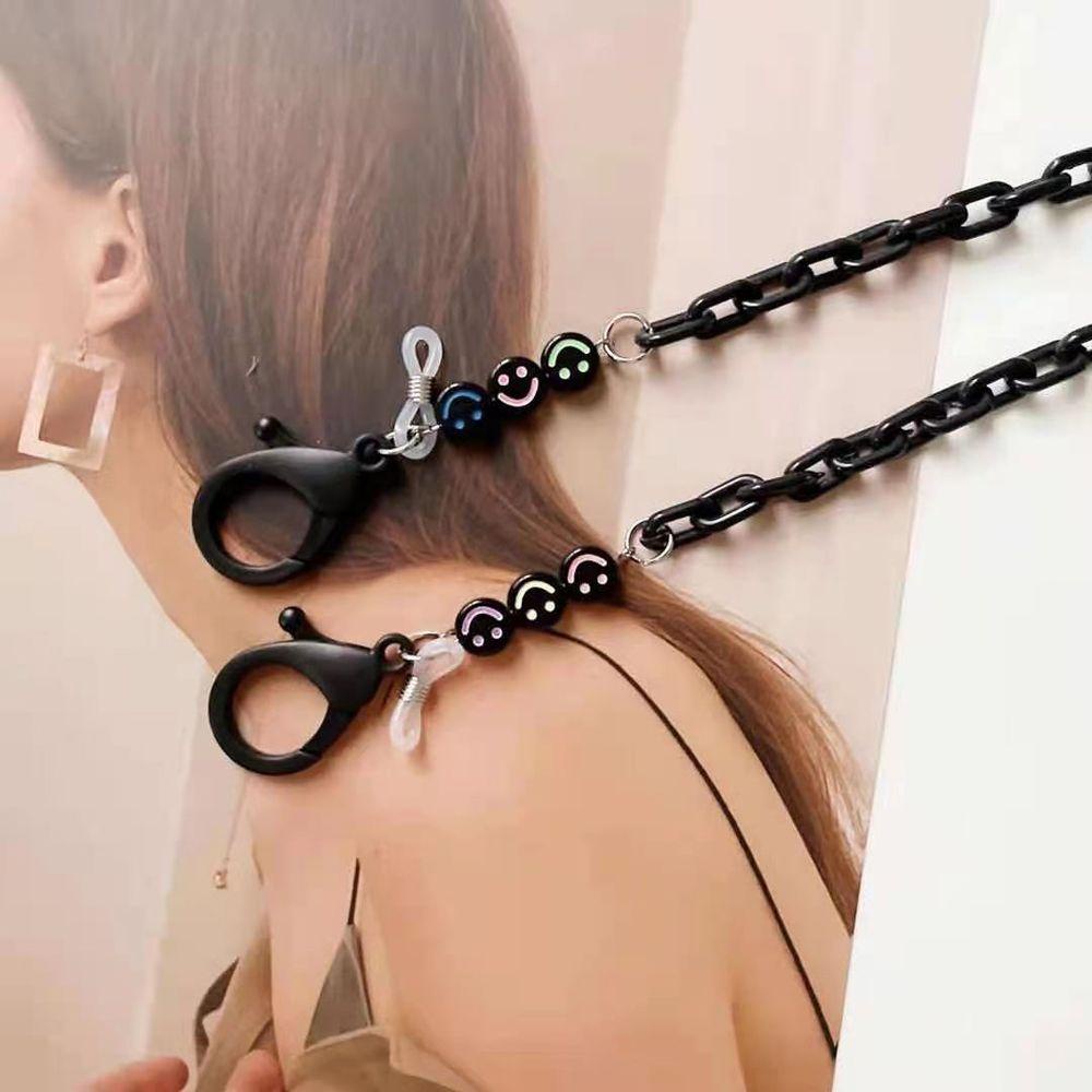 QQMALL Qqmall Kẹp Mắt Kính Acrylic Gắn Hạt Đeo Cổ Chống Thất Lạc