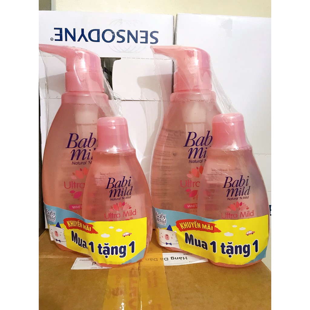 [Mua 1 Tặng 1] Sữa tắm Babi Mild White Sakura &amp; Pure Natura 400ml Tặng 1 Chai cùng loại 125ml