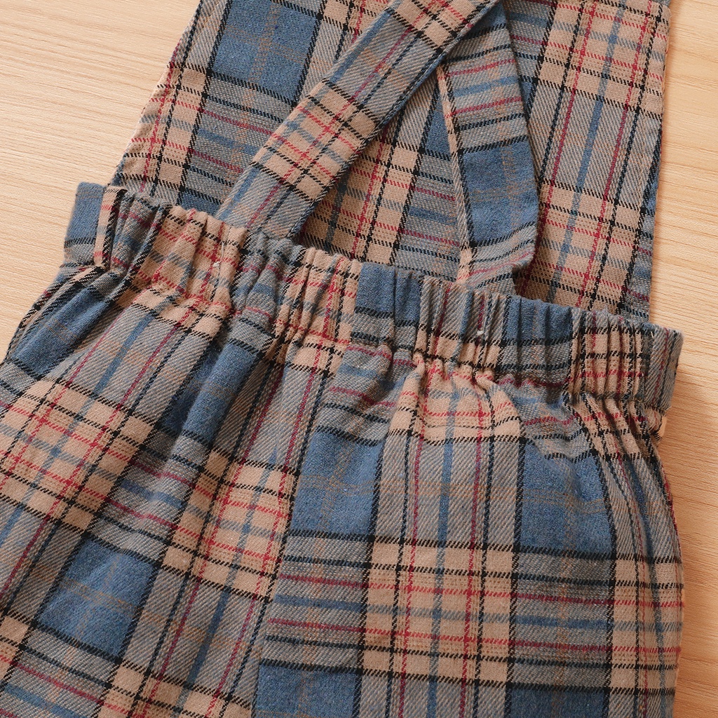 Áo liền quần MIKRDOO kẻ sọc ca rô không tay thời trang mùa hè cho bé