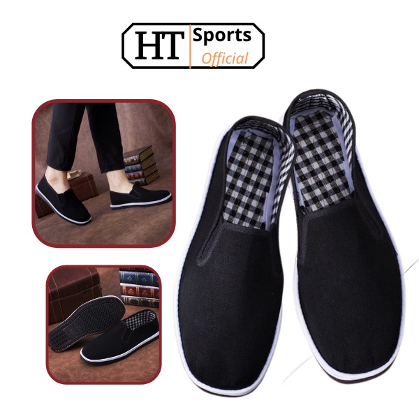 Giày lười vải nam nữ HT Sports đế cao su chắc chắn, đi siêu êm chân nhẹ thoáng khí thoải mái (GN07)