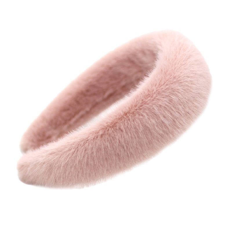 Băng Đô Vải Lông Xù Dày Dặn Màu Sắc Kẹo Ngọt Phong Cách Vintage Dành Cho Nữ