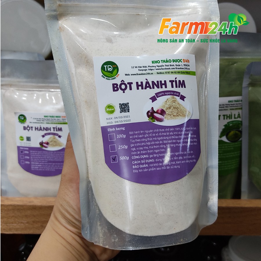 [500g] Bột hành tím nguyên chất thiên nhiên, gia vị nấu ăn thơm ngon, tiện lợi, dễ bảo quản | Farm24h