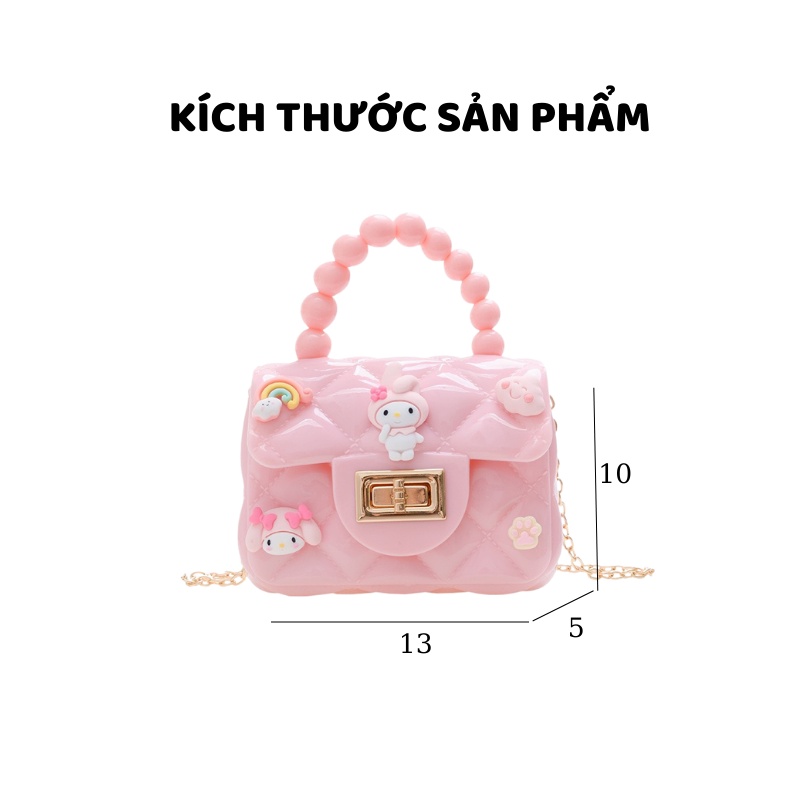 Túi đeo chéo mini cho bé gái, túi xách trẻ em xinh xắn dễ thương nhiều màu chất liệu nhựa dẻo an toàn ZG Boutique