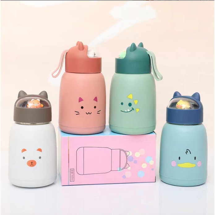 Bình nước thủy tinh bọc nhựa dành cho bé siêu đáng yêu