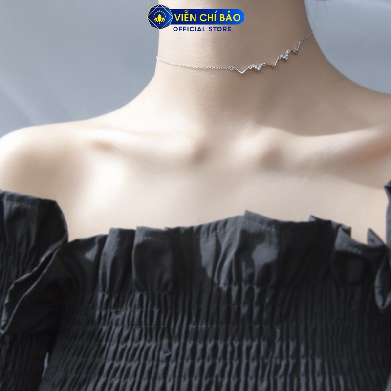 Dây chuyền bạc nữ hình zig zag chất liệu bạc 925 thời trang phụ kiện trang sức Viễn Chí Bảo D400226x