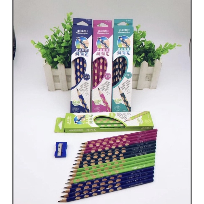 Bút chì định vị 2B set 12 chiếc kèm gọt