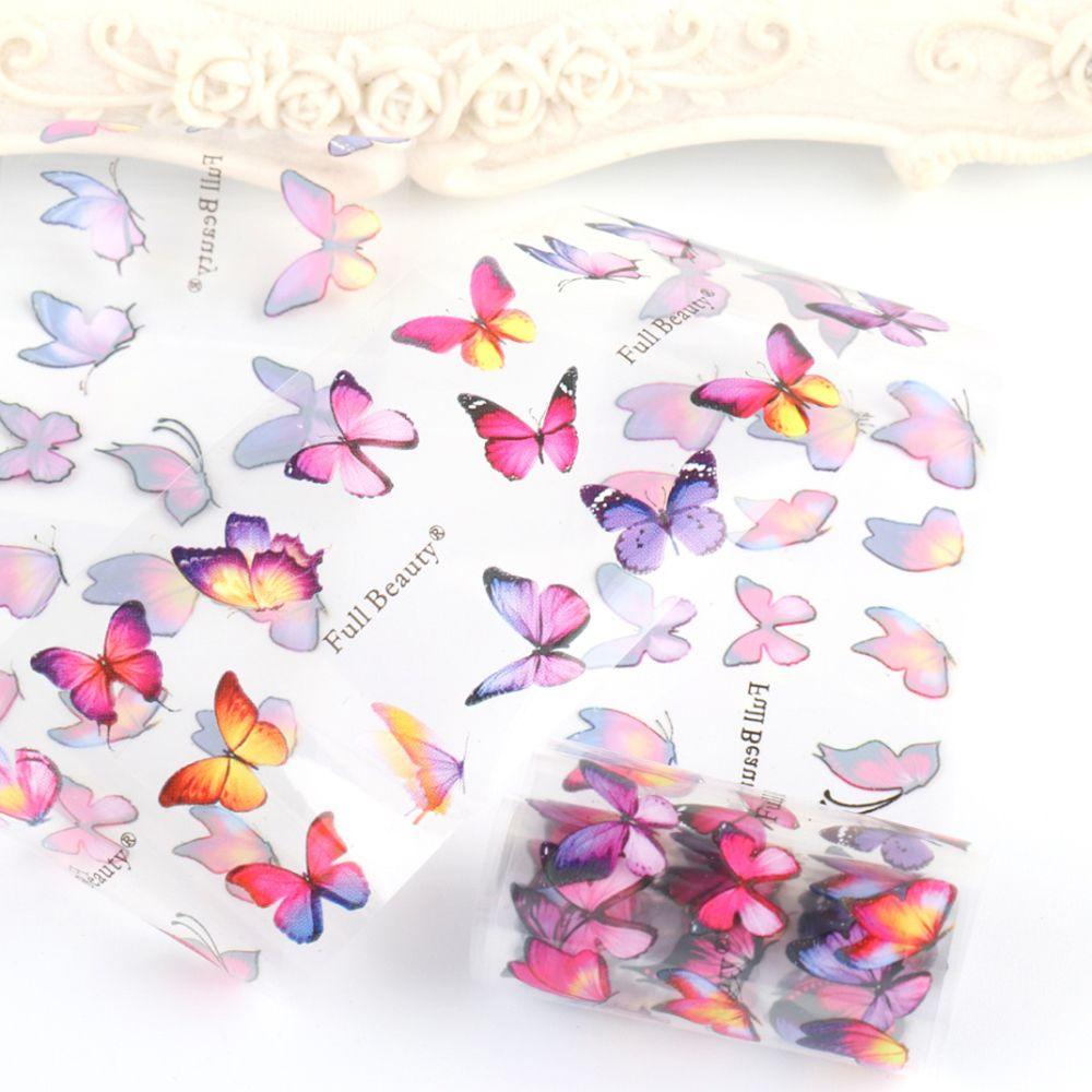 Giấy Foil Họa Tiết Bướm Màu Đen Nhiều Màu Sắc Trang Trí Móng Tay