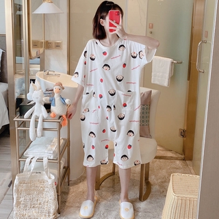 CHIBI Bộ Đồ Ngủ Liền Thân In Hình Maruko Dễ Thương Cho Nữ
