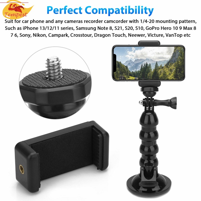 Giá Đỡ Điện Thoại/Máy Ảnh Gopro Action Có Giác Hút Điều Chỉnh Góc Gắn Xe Hơi