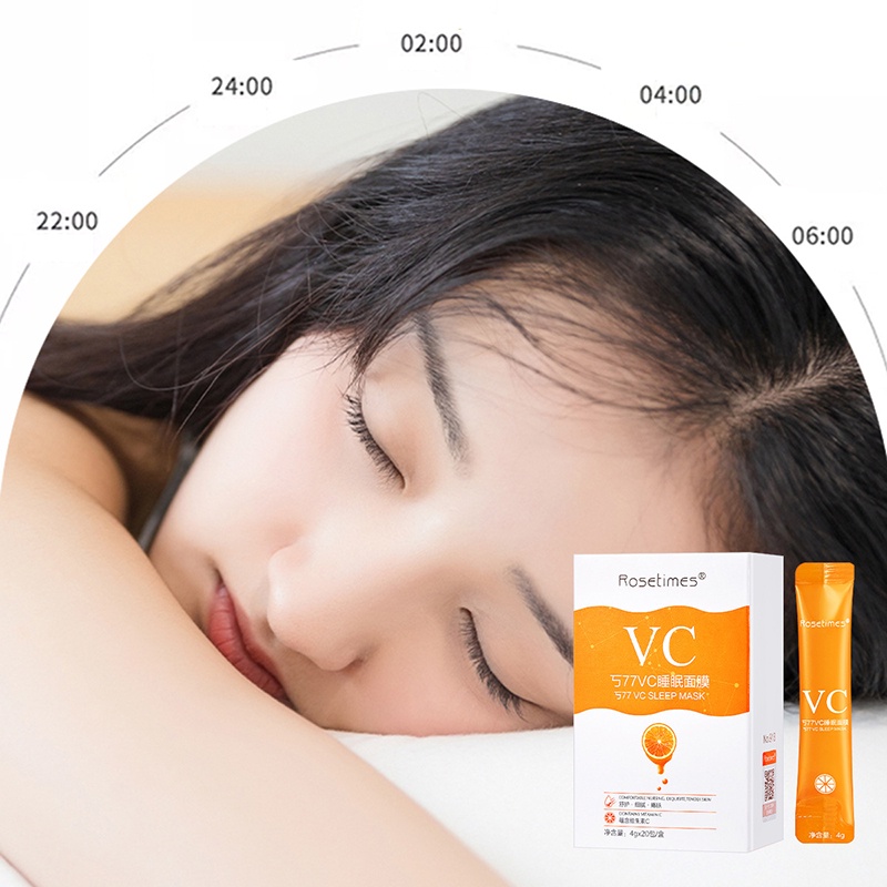 Hộp 20 Mặt Nạ Ngủ Vitamin C Dưỡng Ẩm Trẻ Hóa Làn Da Dùng Một Lần