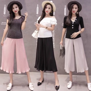 quần bầu lửng ống rộng xếp li đẹp mặc hè mát hợp thời trang hàng quảng châu cao cấp ✅sẵn hàng ✅