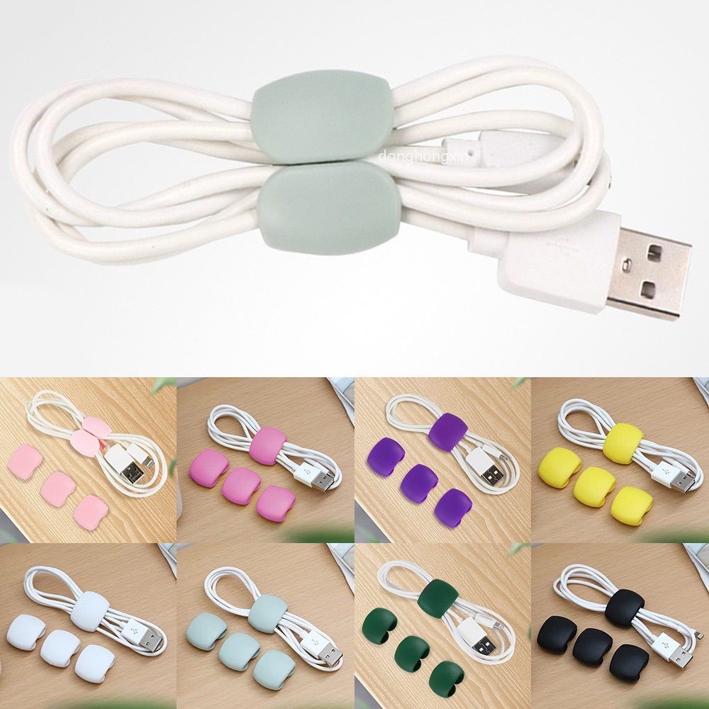 Bộ 4 Kẹp Giữ Dây Cáp/Tai Nghe Để Bàn Hình Tròn Tiện Dụng