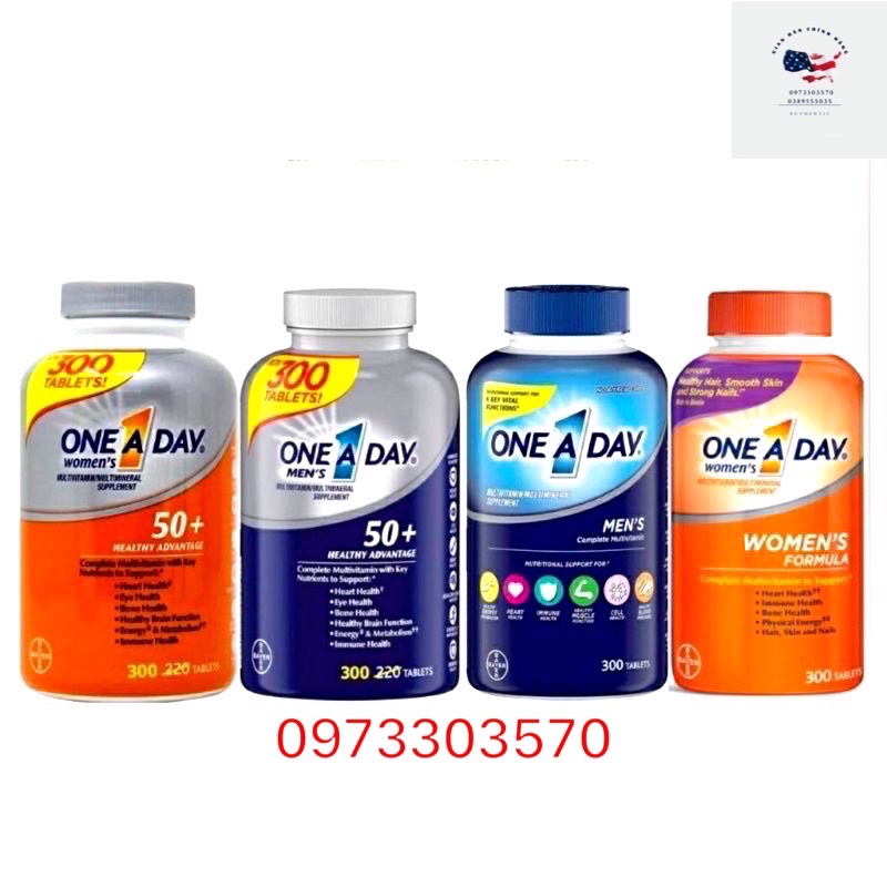 [Hàng Mỹ]date09/2024 Viên Uống One A Day Men 50+Lọ300 viên ( Nam Nữ)