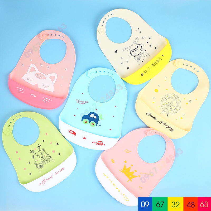 Yếm ăn dặm SILICON KÈM MÁNG siêu mềm dẻo cho bé