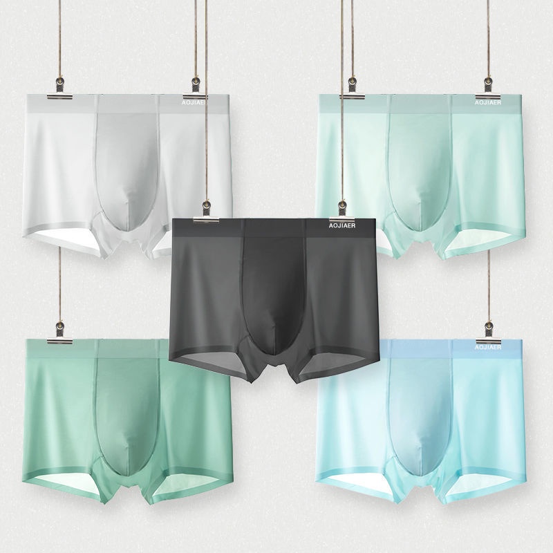 Quần Lót Boxer Vải Lụa Lạnh Thoáng Khí Thời Trang Cao Cấp Cho Nam