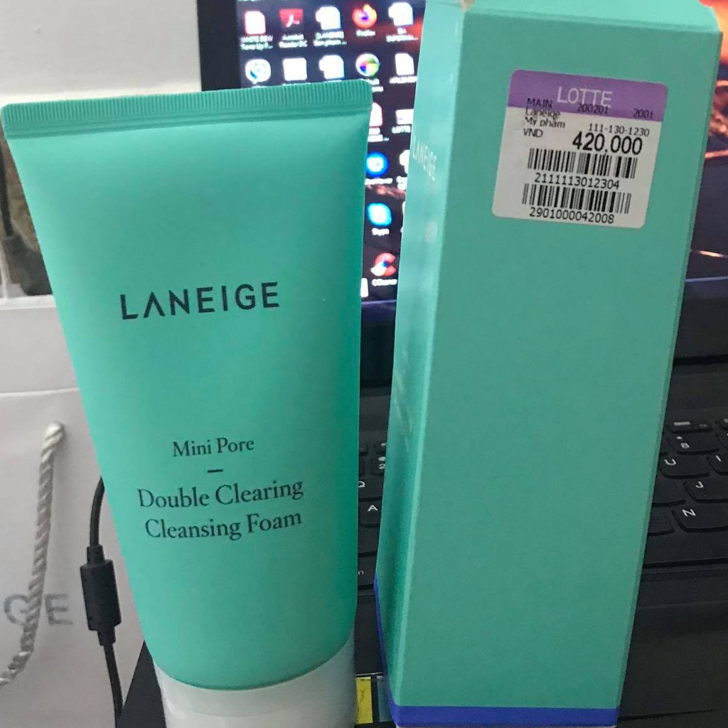 Sữa rửa mặt tạo bọt LANEIGE Mini Pore Double Clearing Cleansing Foam sạch sâu 150ml