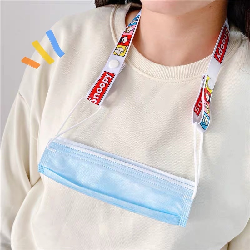 Dây đeo khẩu trang bằng vải in hình dễ thương phong cách Hàn quốc