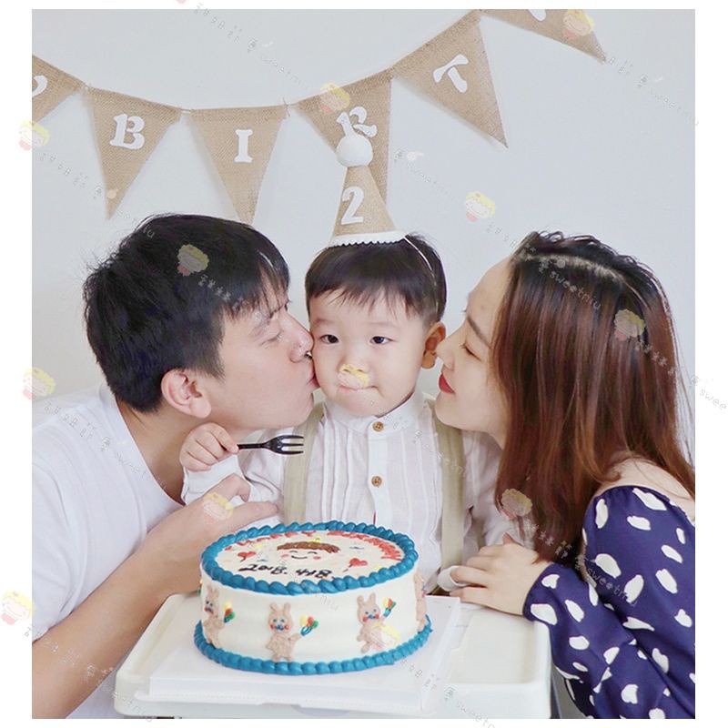 Nón Sinh Nhật Bằng Vải Lanh Phong Cách Ins