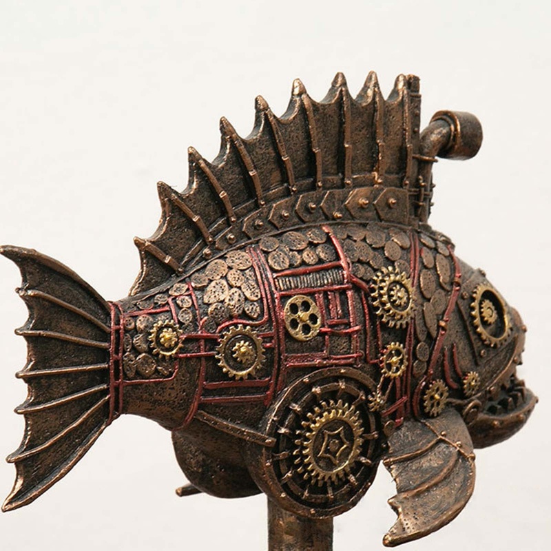 Tượng Cá Bánh Răng Nghệ Thuật Thủ Công Để Bàn Trang Trí