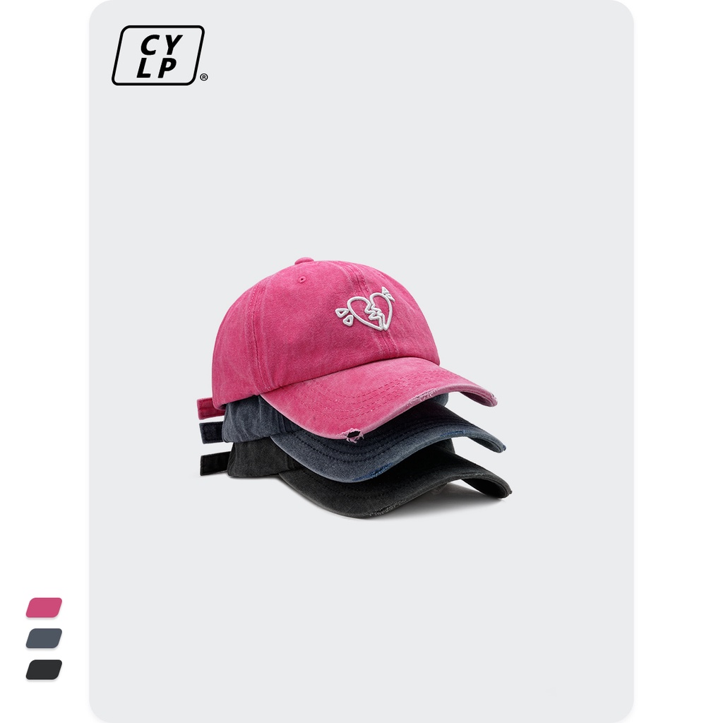 Nón Lưỡi Trai Mềm Thêu Hình Trái Tim Phong Cách Hip Hop Hàn Quốc