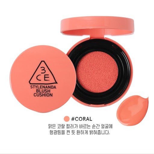 Phấn má hồng dạng kem 3CE Blush Cushion cam đào