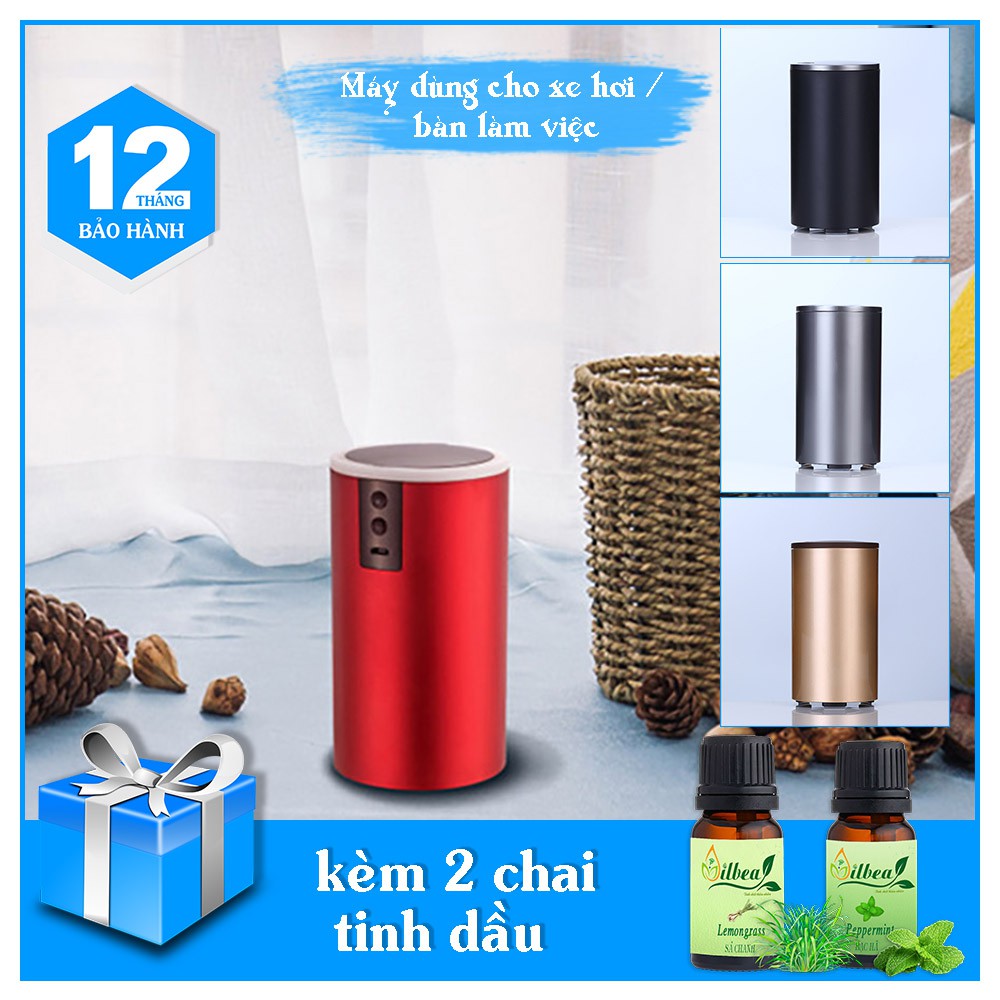 Máy Xông Tinh Dầu Dùng Cho Xe Hơi Oto GT-2162 Kèm 2 Chai Tinh Dầu 10ml