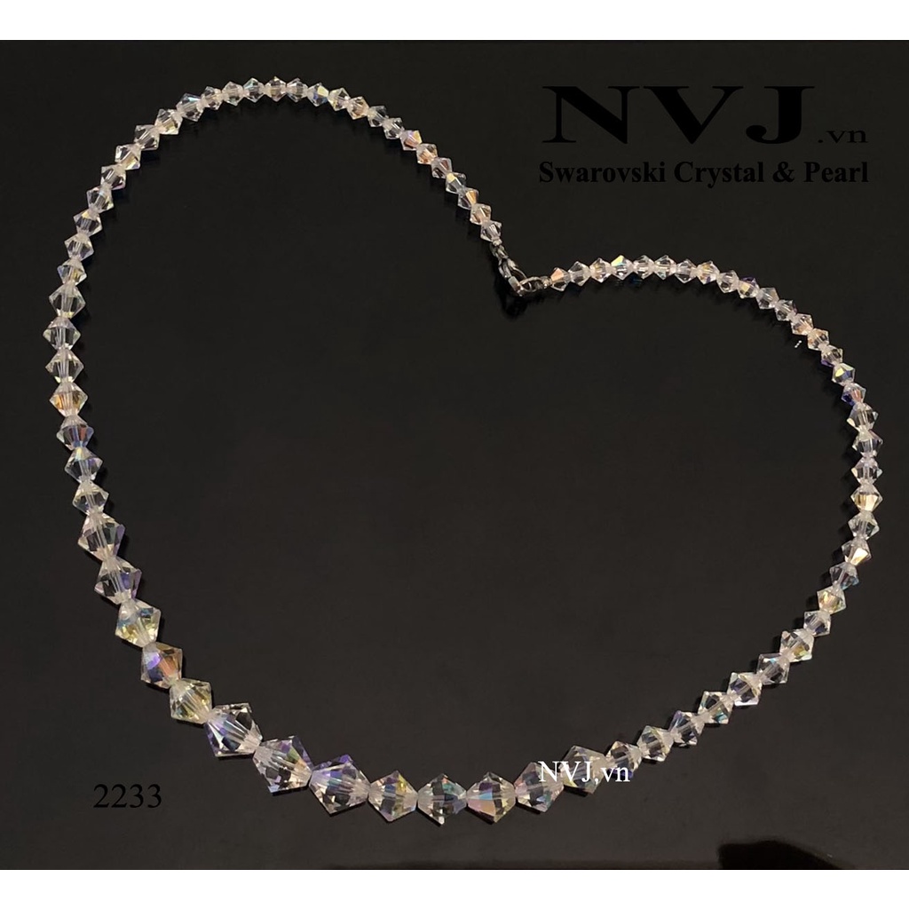 Vòng cổ pha lê Swarovski hạt nón 4,5,6,8,10mm 5328 001AB - Trang sức NVJ, PhaleAo