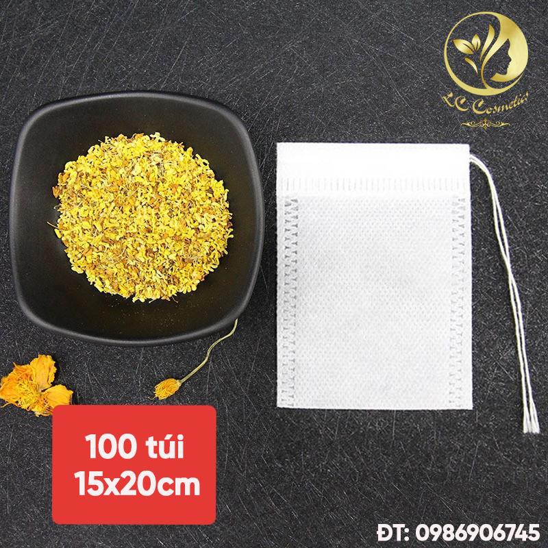 Túi lọc trà vải không dệt kích thước 15 x 20 cm gói 100 chiếc- Phukientuiloc