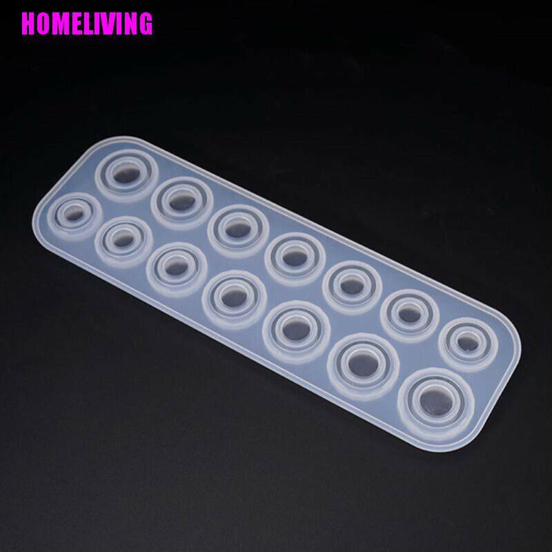 Khuôn Silicone Làm Trang Sức Hình Nhẫn 14 Lỗ