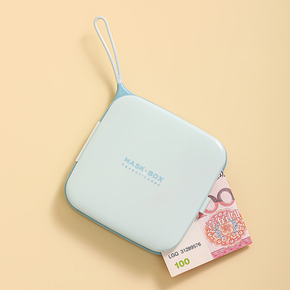 Hộp Nhựa Đựng Khẩu Trang Nắp Lật Chống Bụi Bẩn Hình Vuông Nhỏ Gọn Tiện Lợi