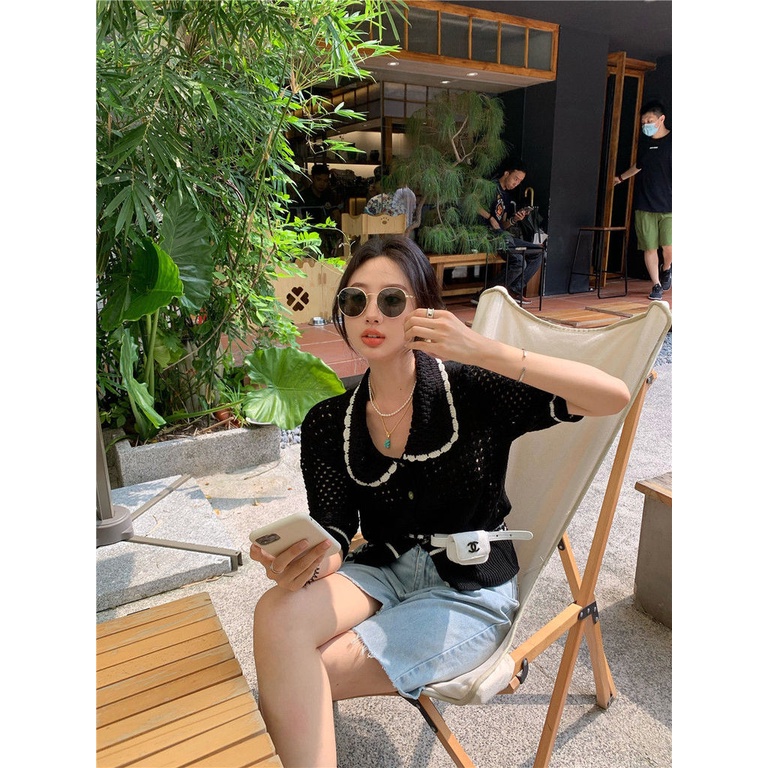 Áo Sweater Ngắn Tay Dáng Rộng Thời Trang Xinh Xắn