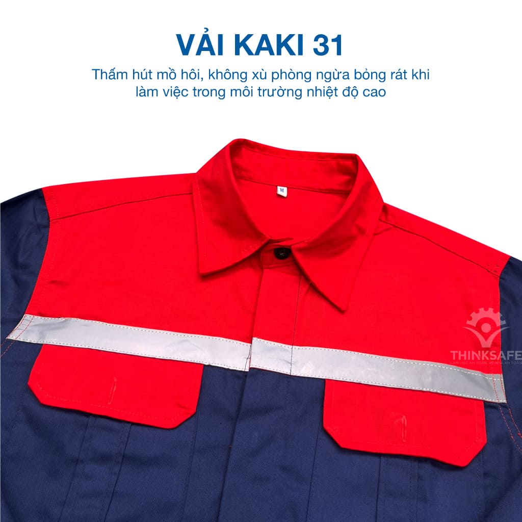 Quần áo bảo hộ lao động TN14 đồng phục lao động kỹ sư công nhân túi hộp thoải mái thoáng mát thấm hút mồ hôi - THINKSAFE
