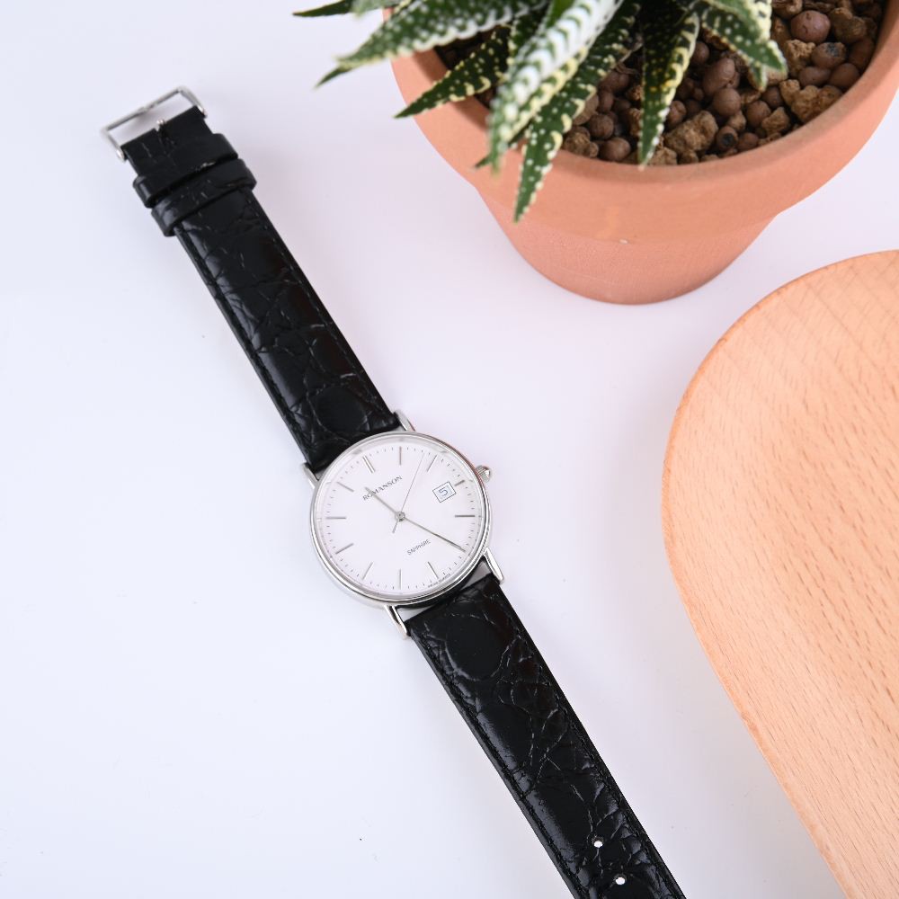 Đồng hồ Romanson Man Watch TL2626MWWH nam mặt nhỏ mặt kính Sapphire chống xước, máy Thụy Sĩ chống nước, dây da cao cấp
