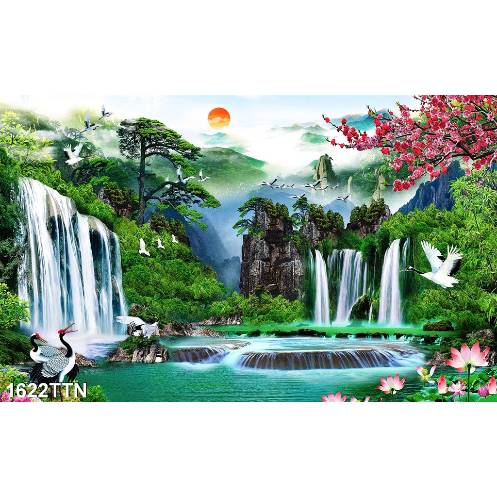 GIẤY DÁN TƯỜNG CÓ KEO SẴN Chất liệu Decal không thấm nước - TRANH DÁN TƯỜNG Phù Hợp với mọi không gian 1622TTN
