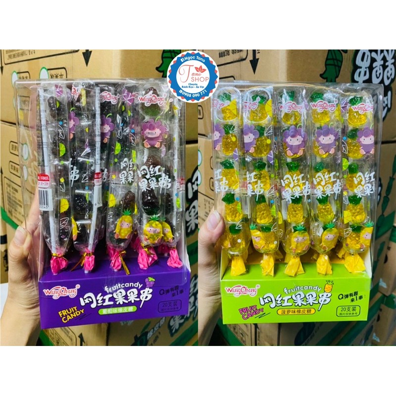 1 que kẹo dẻo xiên que hình sushi / trái cây - Hongkong, ăn vặt ngon rẻ TaNo