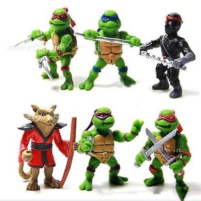 Set 6 Mô Hình Đồ Chơi Ninja Rùa Chất Liệu PVC Cho Bé