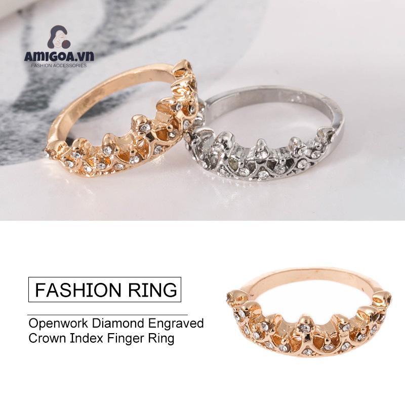 ✨✨Nhẫn Hình Vương Miện Đính Đá Thời Trang Cho Nữ