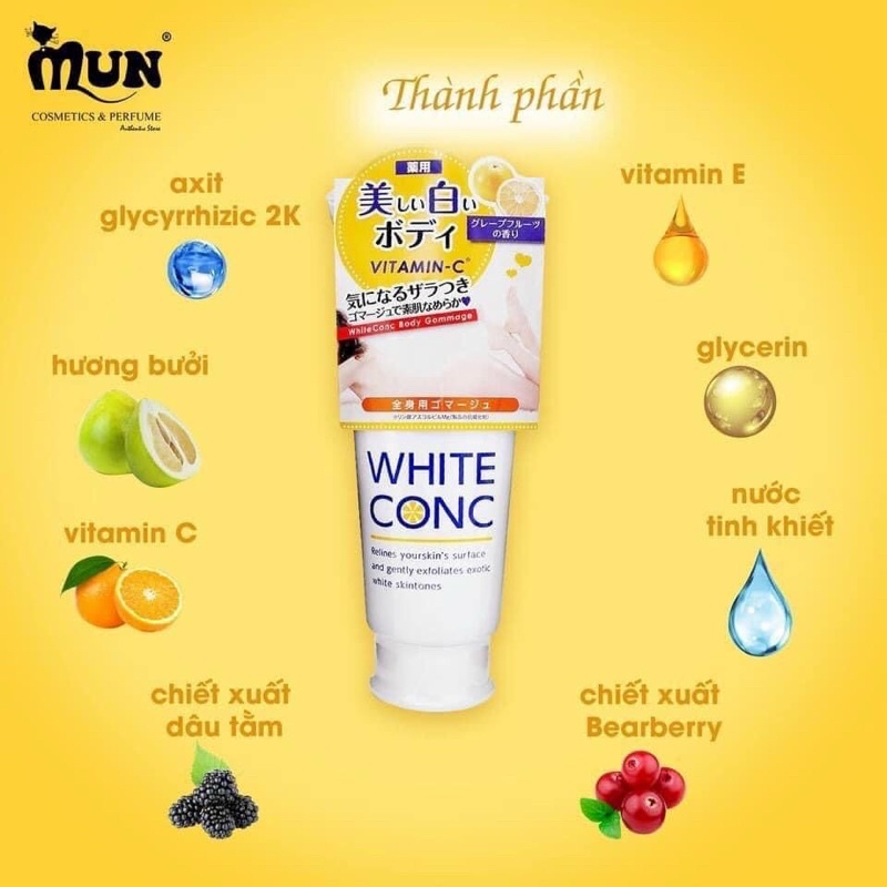 [Hàng Nhật] BỘ DƯỠNG TOÀN THÂN WHITE CONC kem ngày, kem đêm, tẩy da chết, nước dưỡng lotion, sữa tắm (Japan)