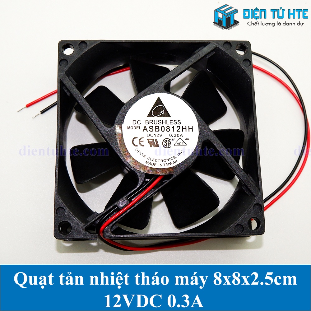 Quạt tản nhiệt 12V 0.3A 8x8x2.5cm Delta [CN2]