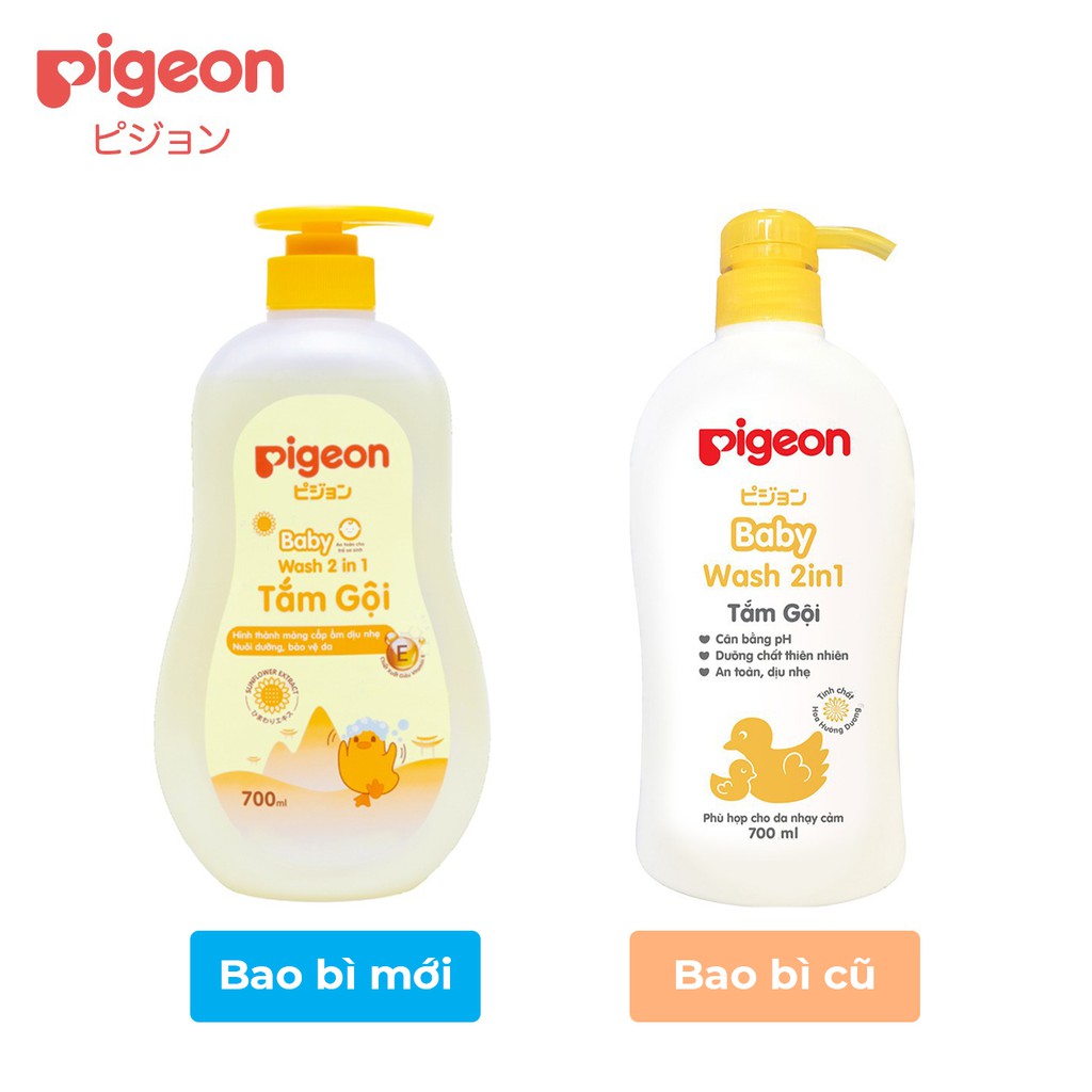 [Chính Hãng] Sữa tắm gội dịu nhẹ Pigeon 700ml 2in1 Hoa hướng dương / Jojoba - Sữa tắm Pigeon cho bé