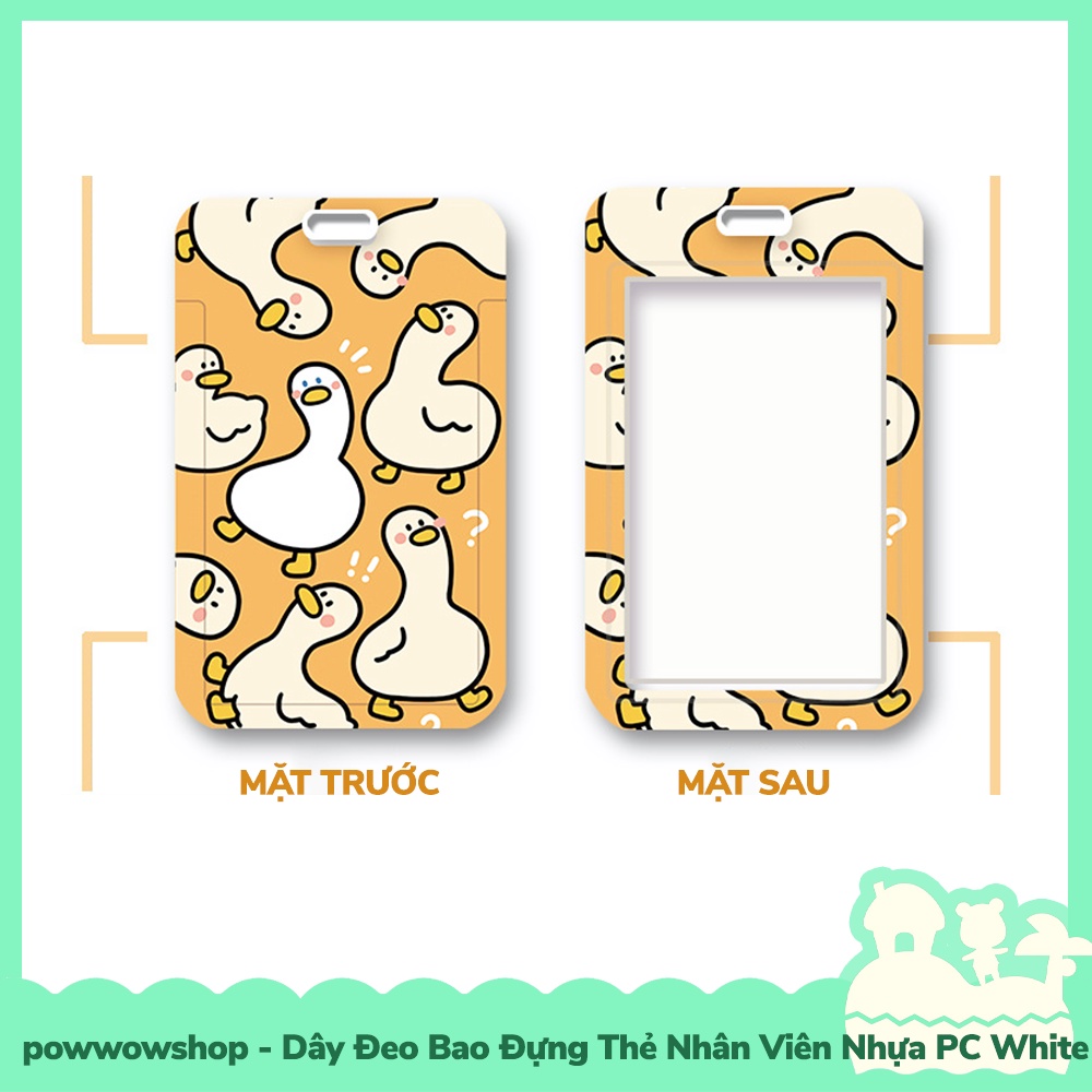 [Sẵn VN - Hỏa Tốc] Dây Đeo Thẻ Bao Thẻ Nhân Viên Nhựa PC Phong Cách Yellow Farm White Duck Vịt Trắng