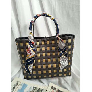 Túi đan thủ công hiện đại size lớn 25cm