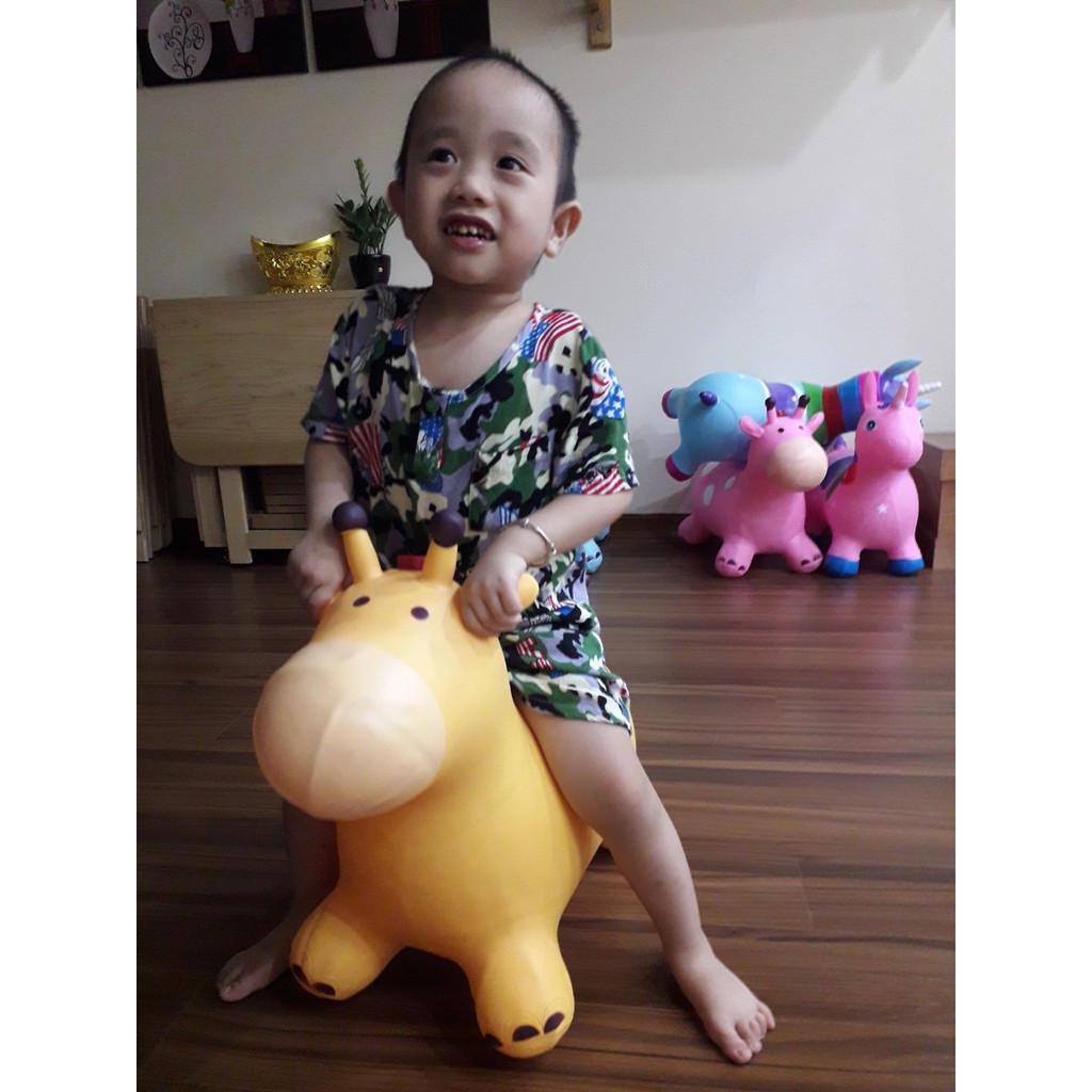 Thú nhún bơm hơi / đồ chơi thú nhún  cao su bé thỏa sức nhún nhảy