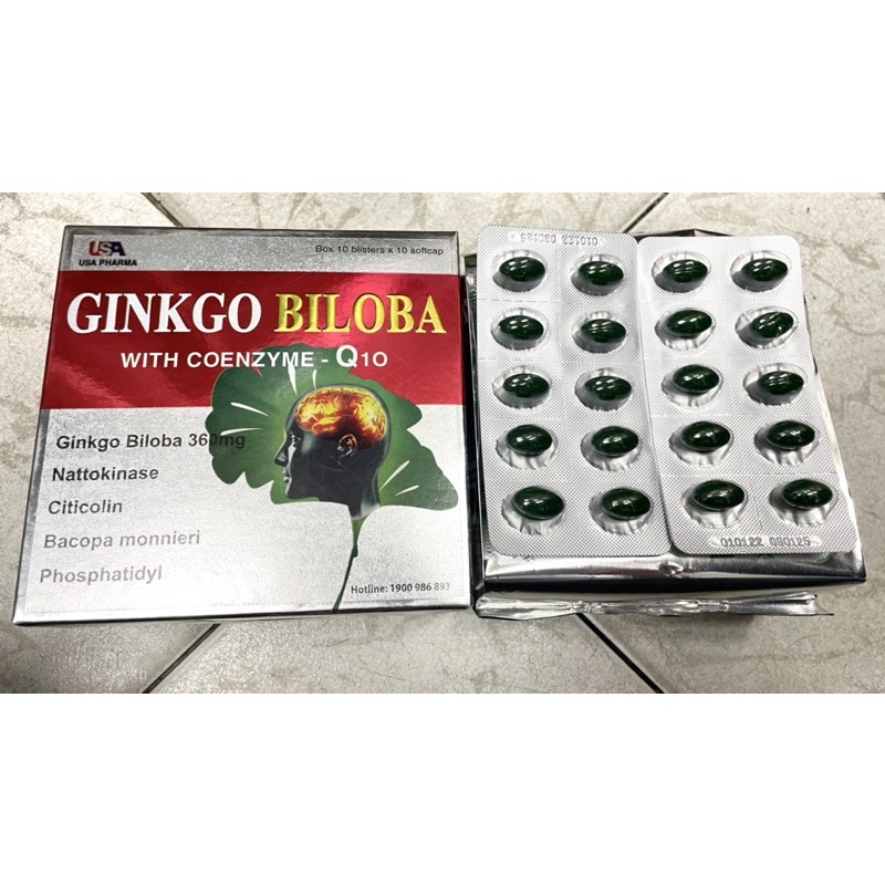 GINKGO BILOBA 360mg BỔ TRỢ TĂNG CƯỜNG HỆ TUẦN HOÀN MÁU NÃO