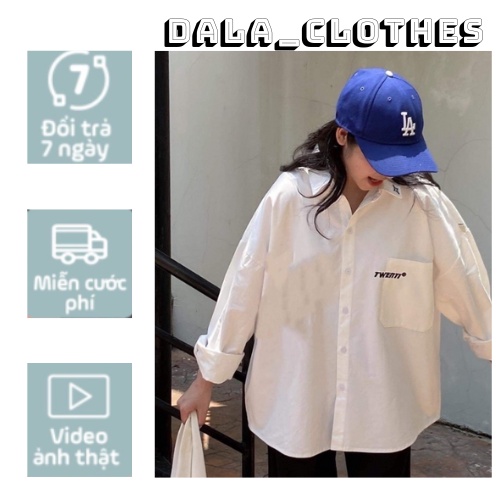 Áo sơ mi dài tay nam nữ form rộng phong cách hàn quốc màu trắng học sinh freesize(sỉ từ 5sp bất kì)