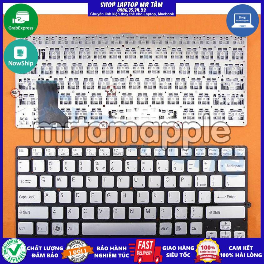 (KEYBOARD) BÀN PHÍM LAPTOP SONY SVE 13 dùng cho SVE13 SVE14A (CÓ 2 CHÂN ỐC)