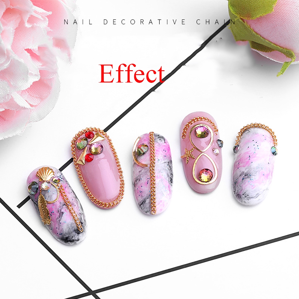 Hộp 6 loại dây xích 3D trang trí móng tay đa năng