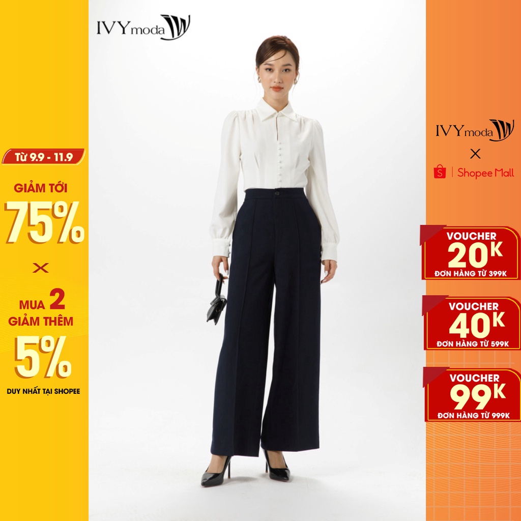 Quần dài nữ ống suông IVY moda MS 22T0141